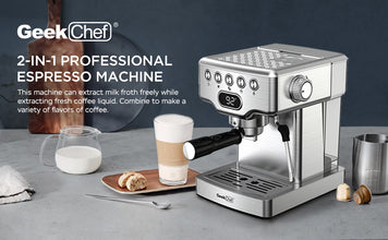 Geek Chef Espresso Machine With Milk Frother For Latte, Cappuccino, Macchiato